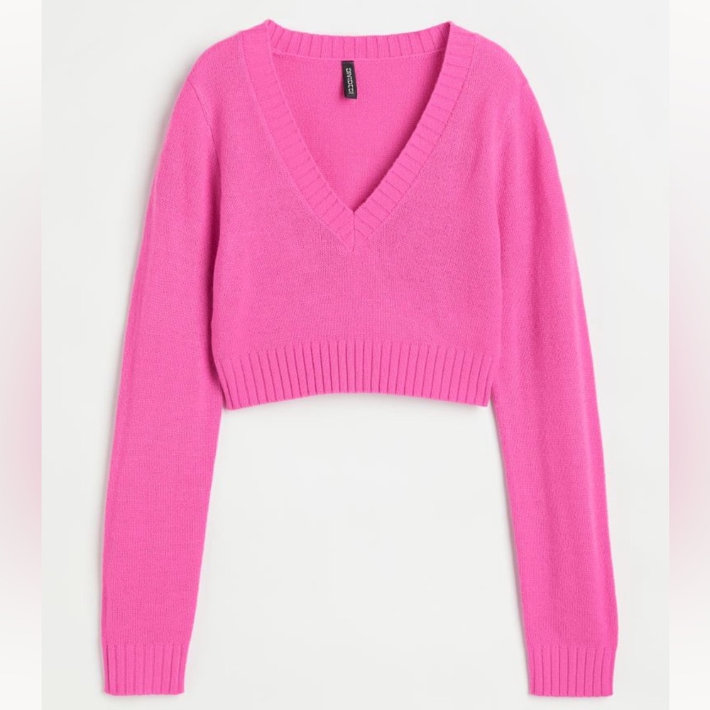 H&M Pink Cropped Sweater